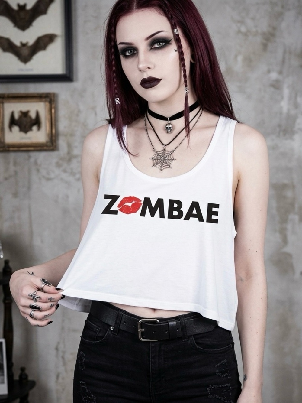 Glam and Gore Zombae Crop Tank Top